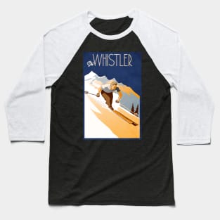 Retro vintage ski Whistler poster Baseball T-Shirt